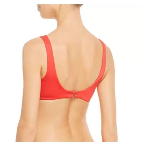 NWT DOLCE VITA Knot Crop Bikini Swim Top Cherry Red- Size XS - Picture 2 of 7